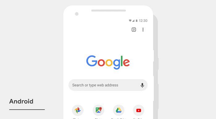 Chromen uusi ilme Android-laitteella.