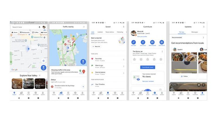 Uudet välilehdet Maps-sovelluksella. Kuva: Android Authority.