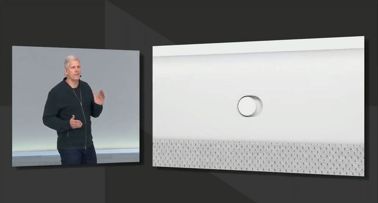 Nest Hub Maxin takaa löytyy fyysinen kytkin, jolla virran voi katkaista kamerasta ja mikrofonista.
