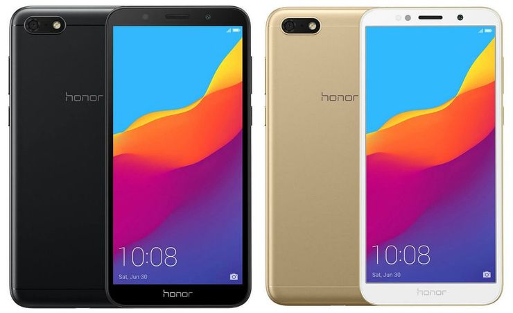 Honor 7S mustana ja kultaisena.