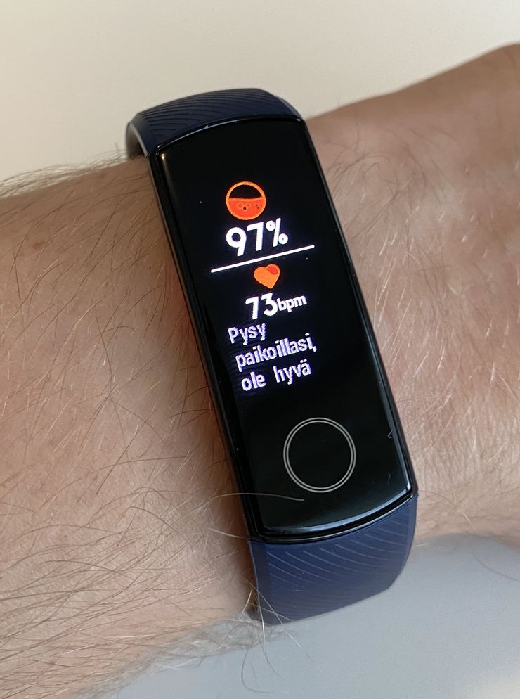 Honor Band 5:llä voi mitata myös veren happisaturaation.