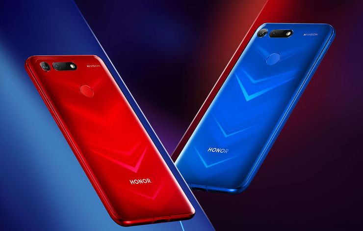 Honor View20:n lasinen takapinta on viimeistelty näyttävällä V-liukuväriviimeistelyllä.