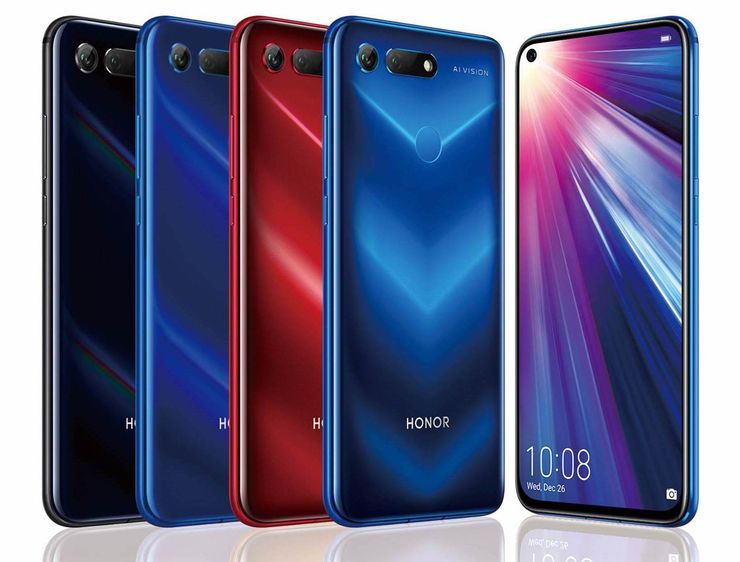 Honor View20:n kaikissa väreissä on tyylikäs ja vahvasti erottuva V-liukuväriefekti.