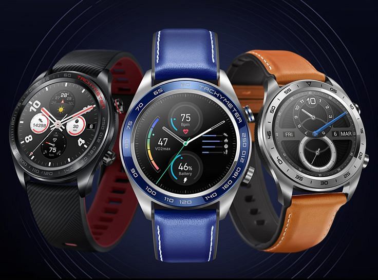 Kaikki Honor Watch Magic -värivaihtoehdot. Sininen ei kuulu valikoimaan Suomessa.