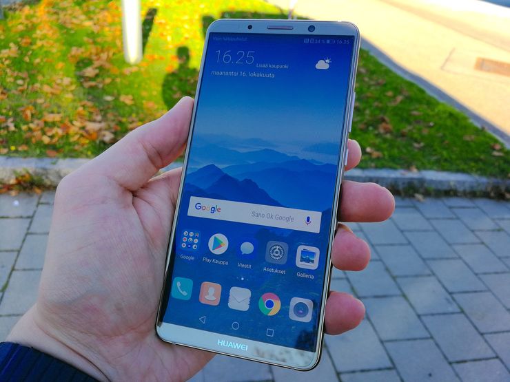 Mate 10 Pron näyttö on suuri ja laadukas. AMOLED-näyttöpaneeli on kaikin puolin hyvä.