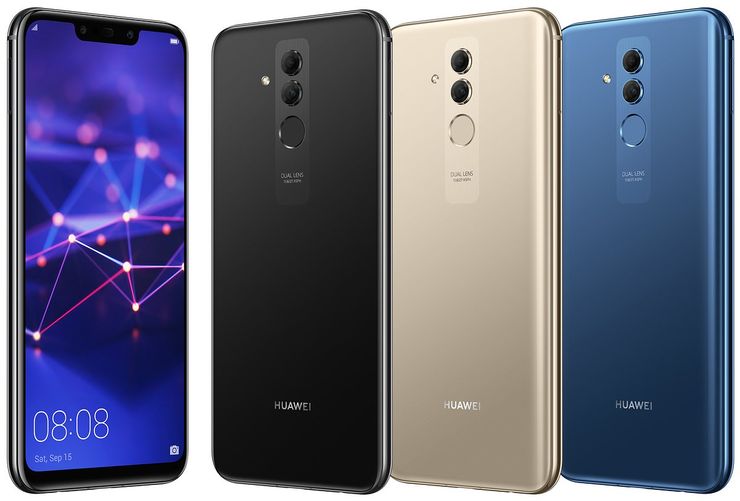 Huawei Mate 20 Lite kolmena eri värivaihtoehtona Evan Blassin Twitterissä aiemmin vuotamassa kuvassa.