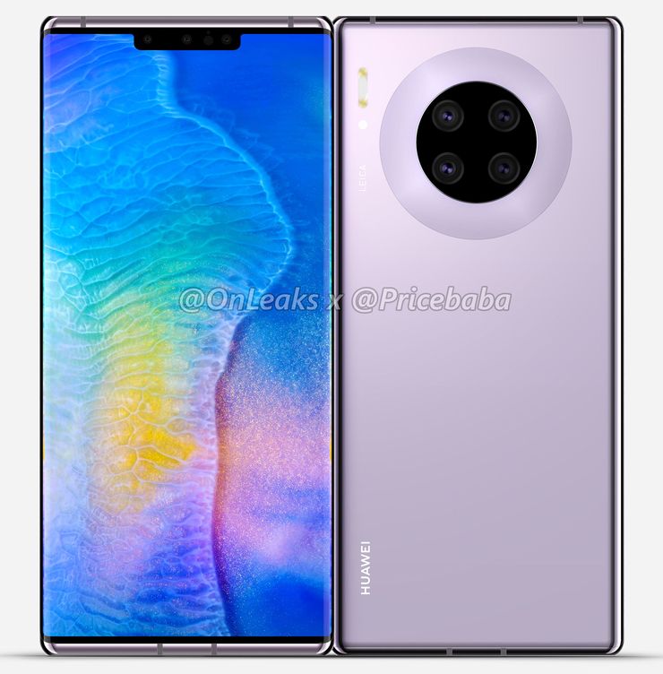 Huawei Mate 30 Pro. Kuva: OnLeaks / Pricebaba.
