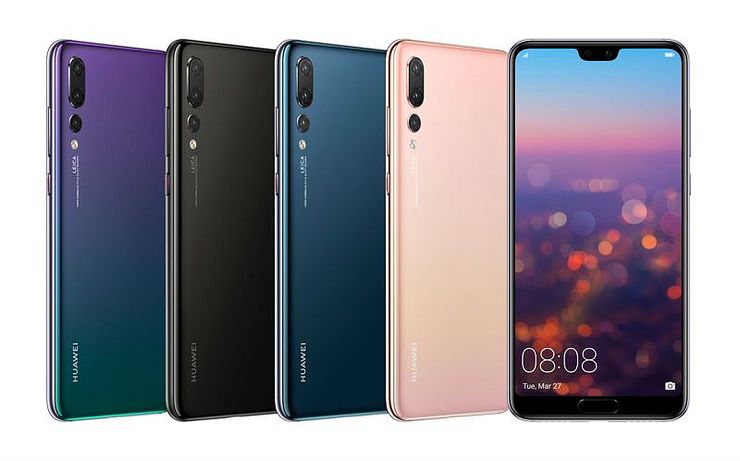 Huawei P20 Pro eri väreissä.