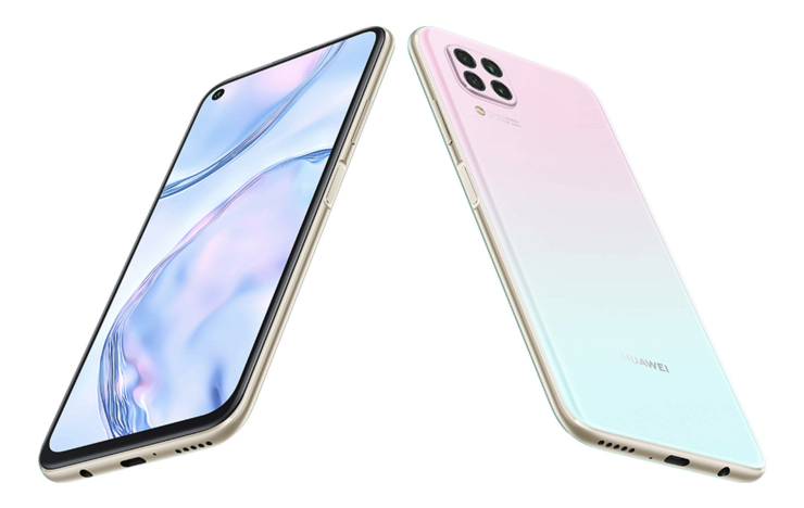 Huawei P40 litessä on neljä takakameraa ja etukamera reikänä näytön vasemmassa yläkulmassa.