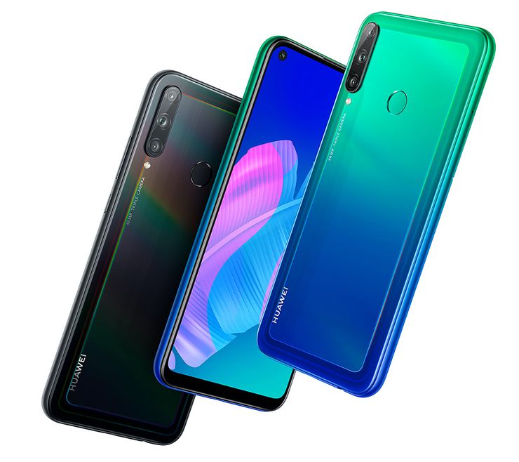 Huawei P40 lite E ja sen kaksi värivaihtoehtoa.