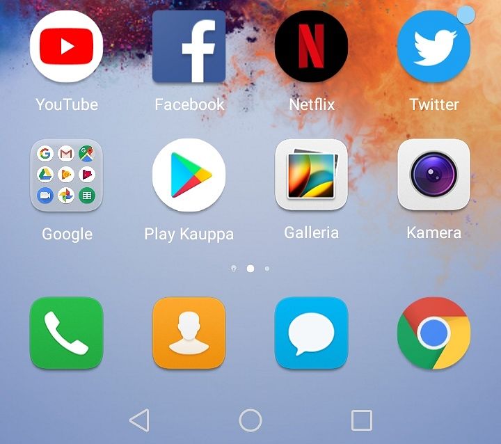 EMUI-käyttöliittymässä ei erillistä sovellusvalikkoa ole oletuksena ensinkään.