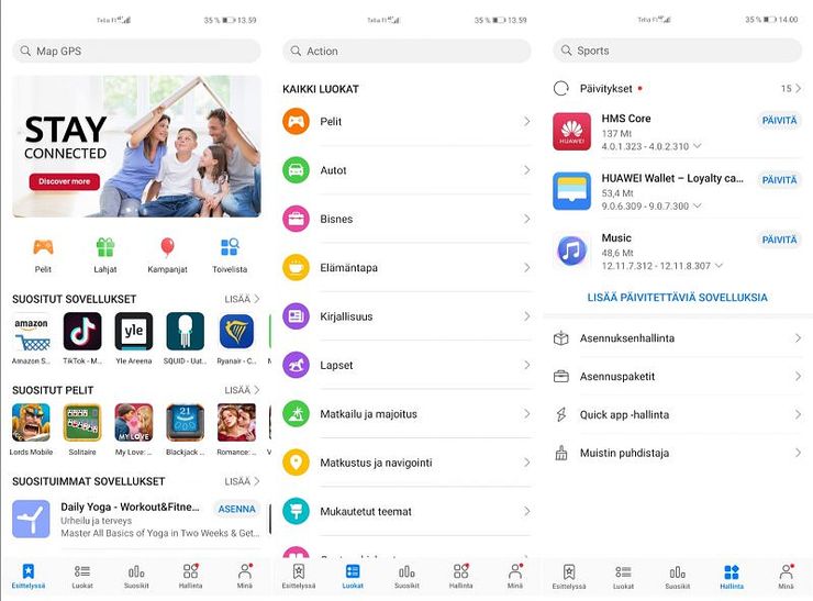Huawei AppGalleryn valikoima kasvaa päivä päivältä, mutta vielä se on rajattu.