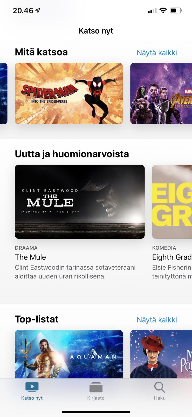 Apple TV -sovellus iOS 12.3:ssa.