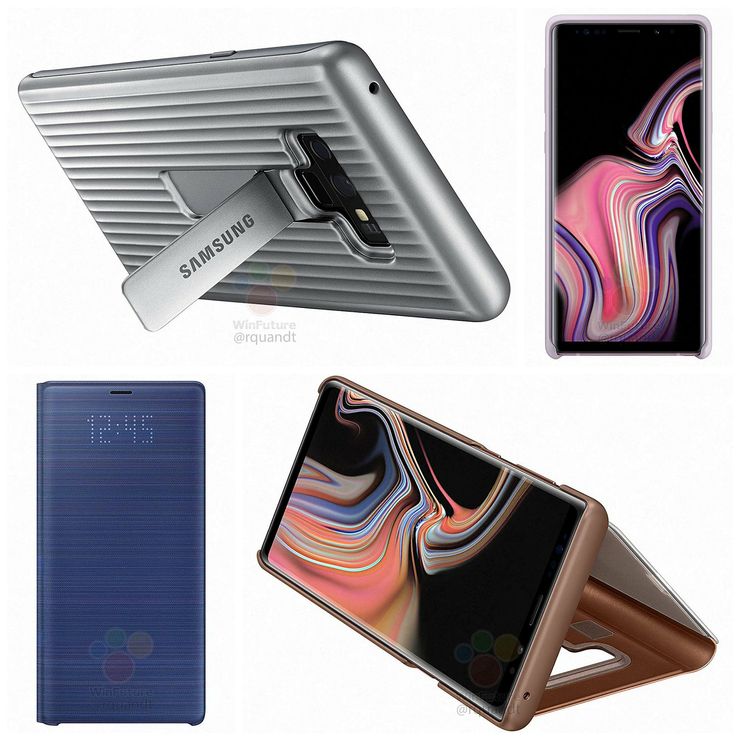 Galaxy Note9:lle julkaistavia suojakuoria.