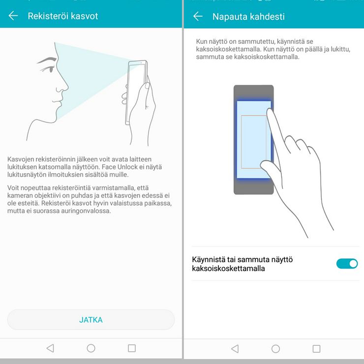 Honor 7C tukee muun muassa kasvojentunnistusta ja näytön avaamista napauttamalla.