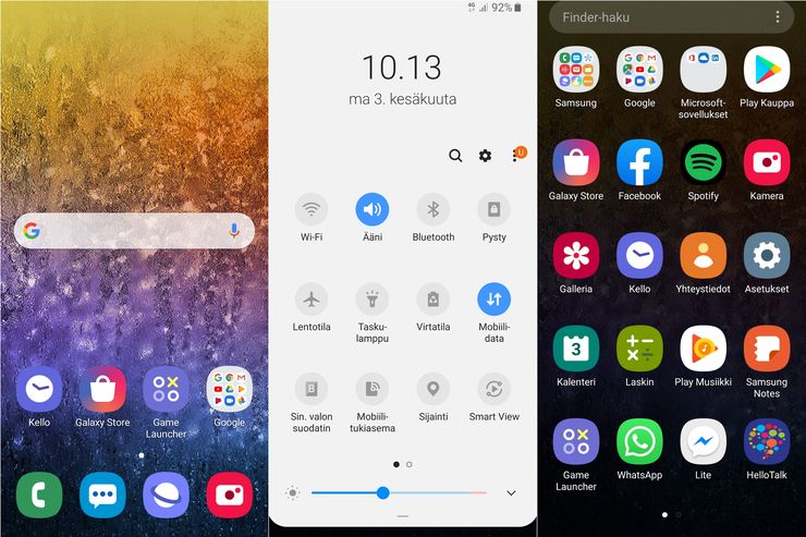 Samsungin One UI on yksinkertainen ja nopea käyttöliittymä.