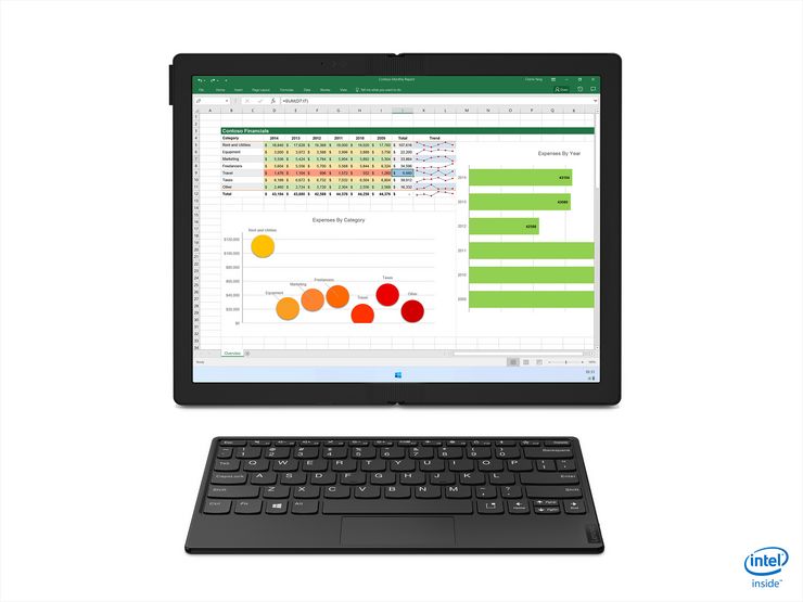 ThinkPad X1 Foldia voi käyttää myös näin.