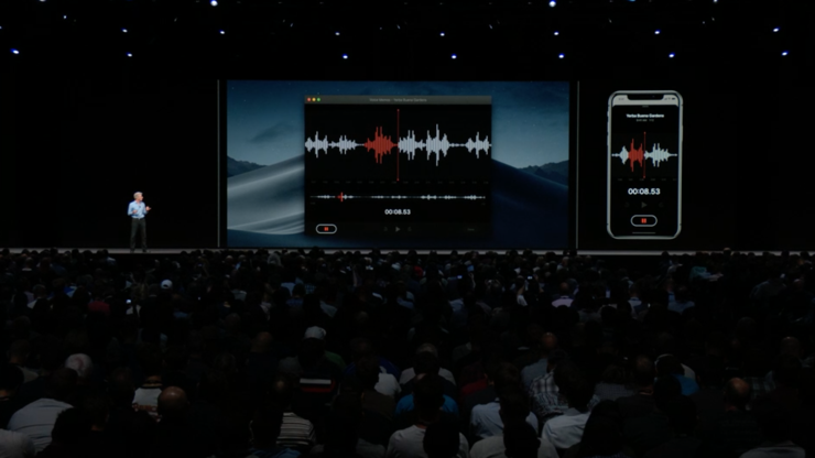 Äänimuistio-ohjelma macOS:lla.