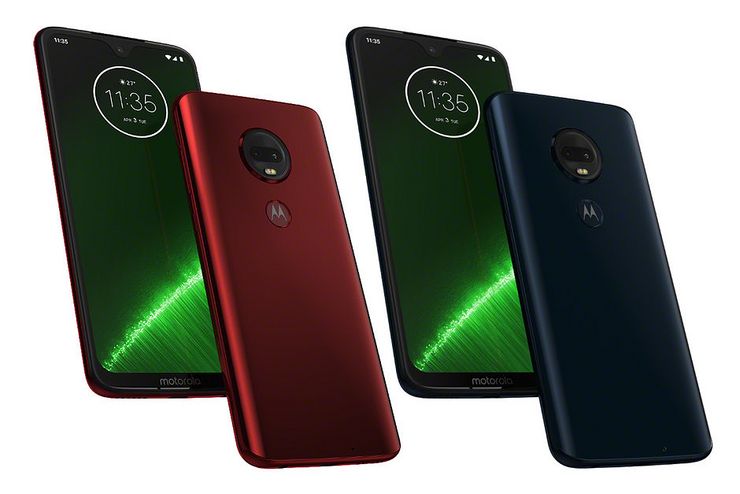 Moto G7 Plus värivaihtoehtoineen.