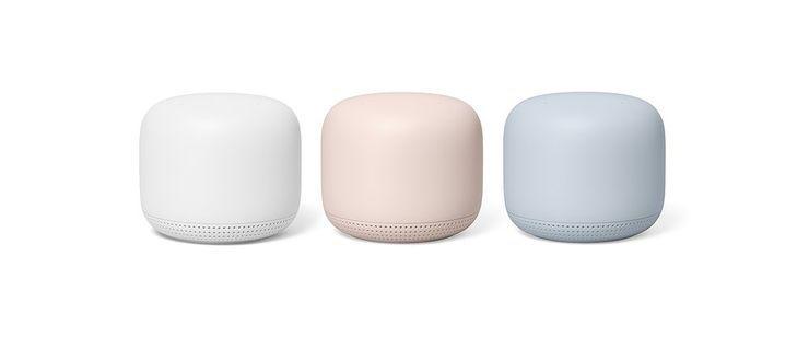 Nest Wifi Point eri väreissä.