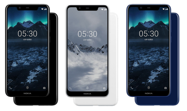 Nokia X5 eri väreissä.