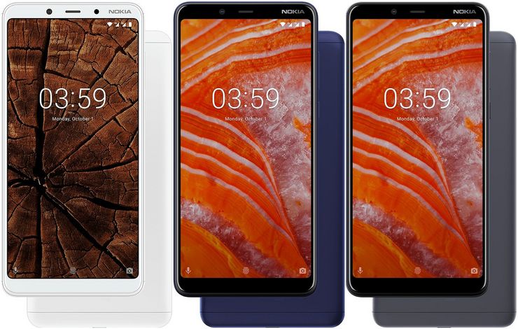 Nokia 3.1 Plussan värivaihtoehdot.