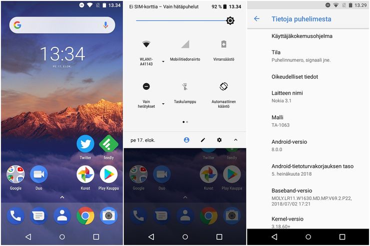 Puhdas vakio-Android on edelleen Nokia-puhelinten vahvuus.