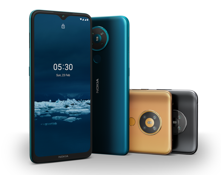 Nokia 5.3 eri väreissä.