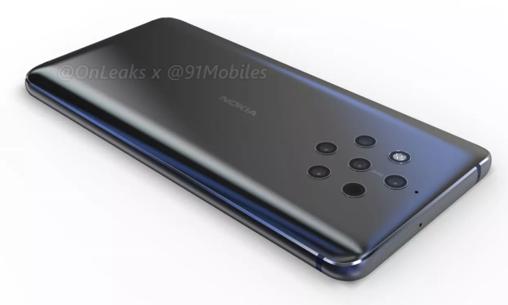 Viiden takakameran lisäksi takana on aukot kuvausvalolle sekä antureille. Kuva: OnLeaks / 91mobiles.