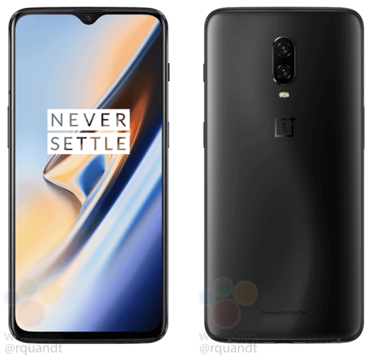 OnePlus 6T Midnight Black. WinFuture.de-sivustolla julkaistu vuotokuva.