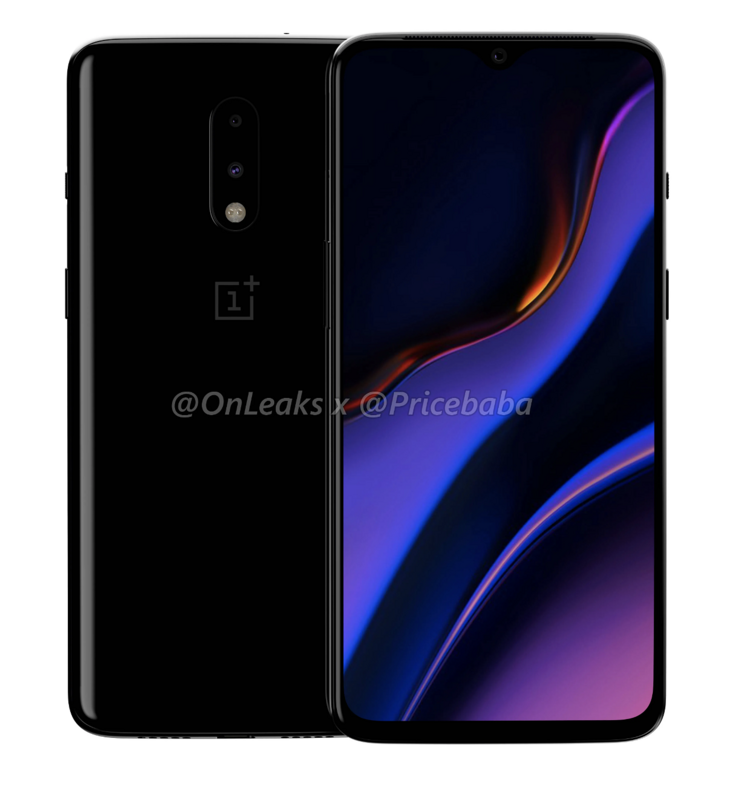 Mahdollinen OnePlus 7. OnLeaksin yhdessä Pricebaba-sivuston kanssa julkaisema kuva.