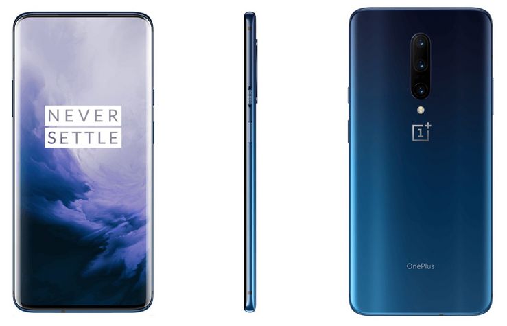 OnePlus 7 Pro sinisenä Nebula Blue -liukuvärinä. Kuva: Android Central / Ishan Agarwal.