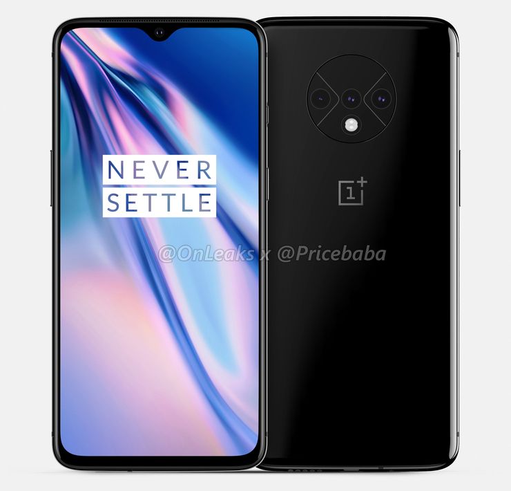 OnePlus 7T -mallinnos. Kuva: OnLeaks / Pricebaba.