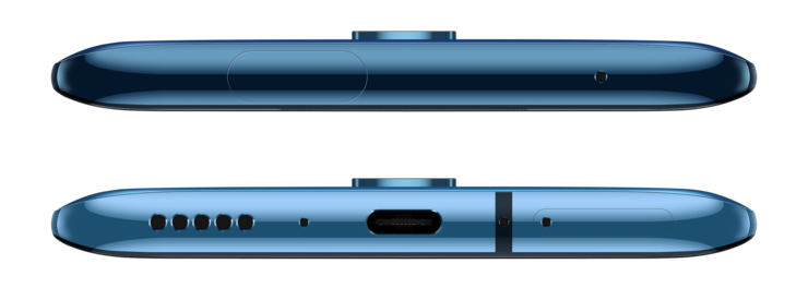 OnePlus 7T Pron yläreuna ja pohja.