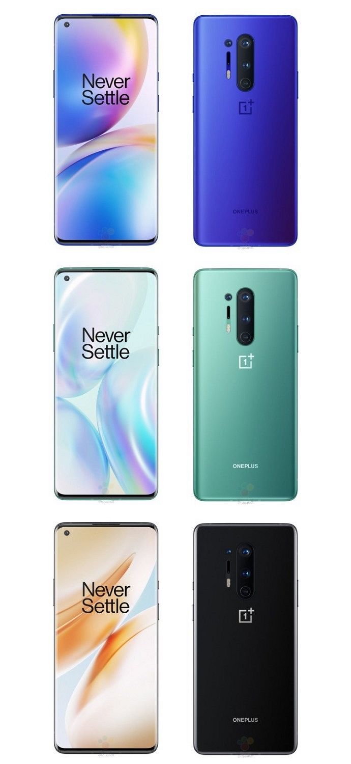 OnePlus 8 Pron eri värivaihtoehdot. Kuva: WinFuture.de.