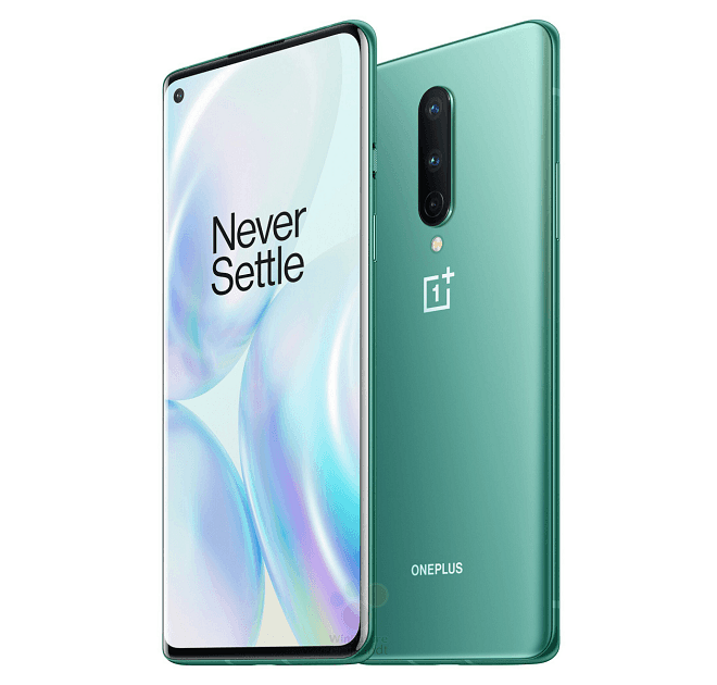 OnePlus 8 vihreänä värinä. Kuva: Roland Quandt / WinFuture.de.