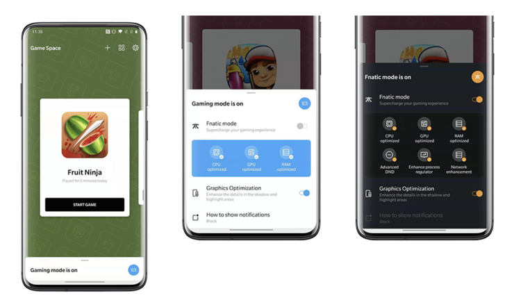 OnePlussan OxygenOS 10:n sisältämä uusi Game Space kokoaa pelit yhteen paikkaan.