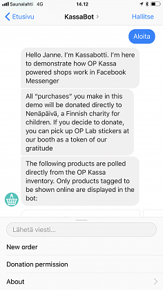 Kassabotti mahdollistaa helpot verkko-ostokset Facebookin Messengerissä.