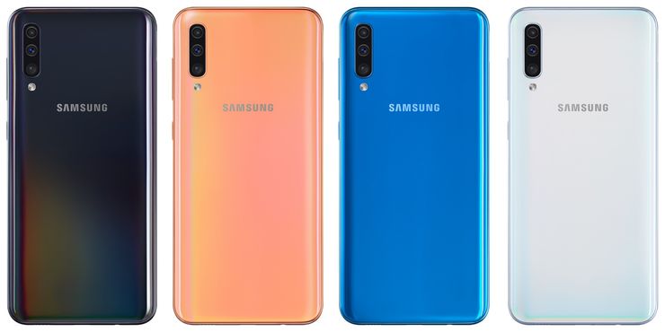 Galaxy A50:n värivaihtoehdot.