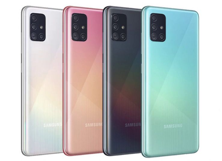 Samsung Galaxy A51:n värivaihtoehdot.