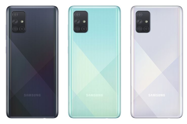 Samsung Galaxy A71:n värivaihtoehdot.