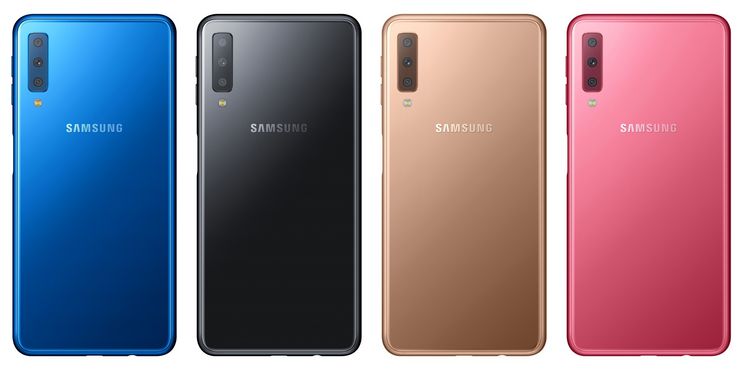 Galaxy A7:n värivaihtoehdot.