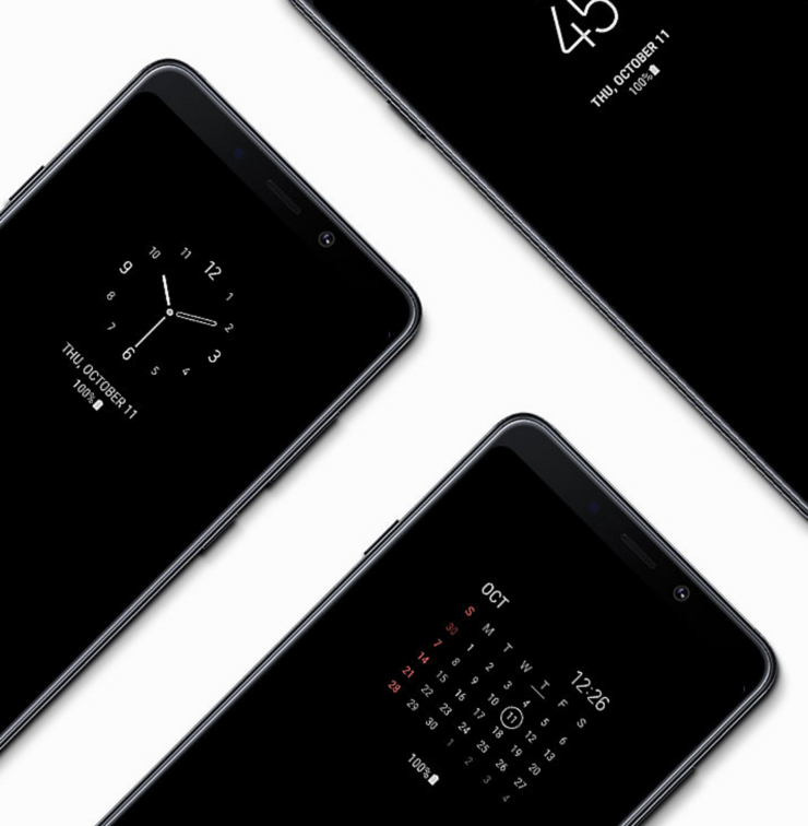 Uusi Galaxy A9 tukee AMOLED-näyttöisenä tietenkin myös aina päällä olevaa näyttötilaa.
