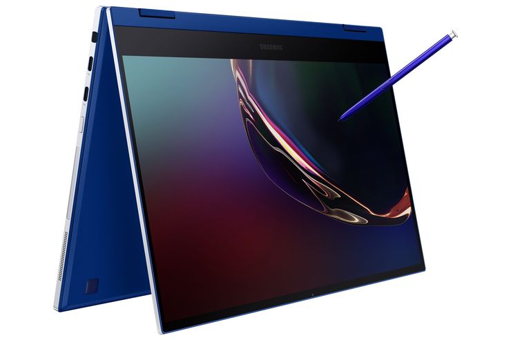 Galaxy Book Flex tukee S-Pen-kynää ja sen näyttö kääntyy 360 astetta.