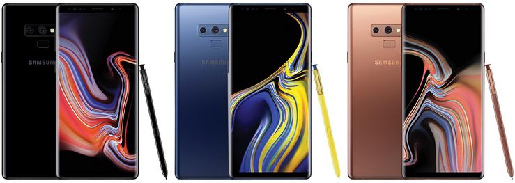 Samsung Galaxy Note9:n värivaihtoehtoja Evan Blassin julkaisemana.
