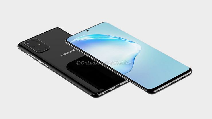 Samsung Galaxy S11:n / S20+:n mallinnos. Kuva: OnLeaks / 91mobiles.