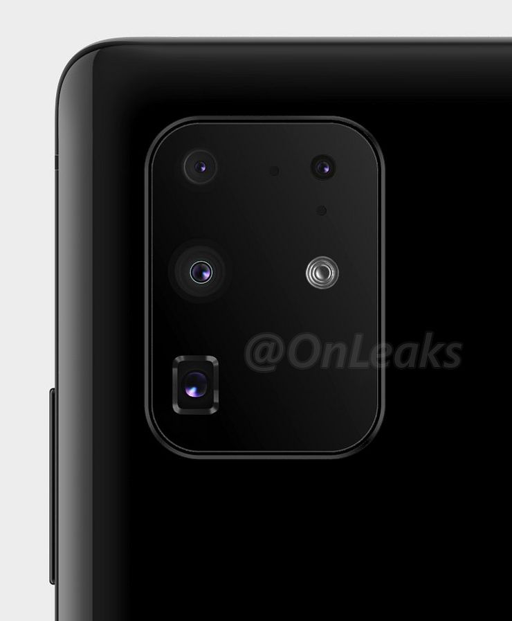OnLeaksin julkaisema uusi mallinnos Samsungin Galaxy S -sarjan tulevan huippumallin takakamera-alueesta.