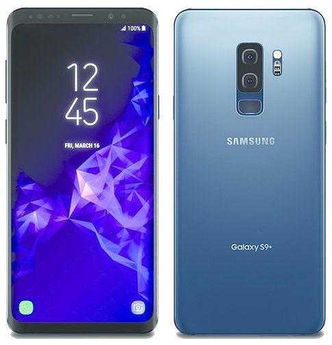 Samsung Galaxy S9+ Coral Blue -värissä Evan Blassin aiemmin vuotamassa kuvassa.