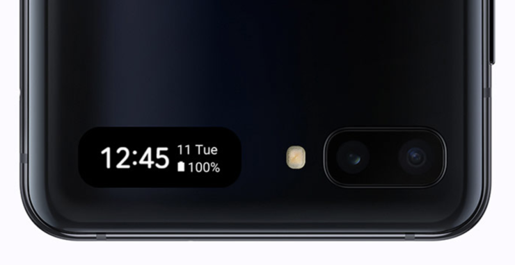 Galaxy Z Flipin kannessa on vain pikkunäyttö.