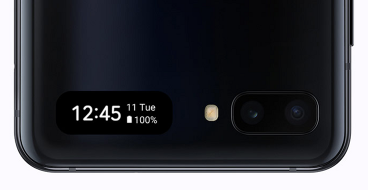Galaxy Z Flipin kannessa on vain pikkunäyttö.